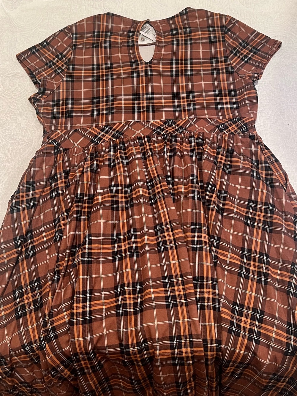 NWT! torrid Brown Black Orange Plaid Midi Dress | Back2School | Sz 2(X) 18-20 - Picture 2 of 9